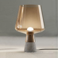 Modern industrial style cement concrete base hand blown brown glass desk lamps